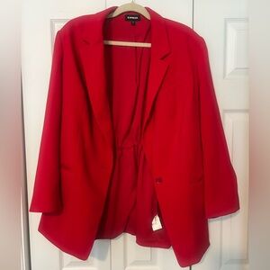 Express Red Boyfriend Blazer, Size XL